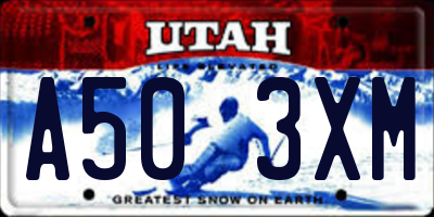 UT license plate A503XM