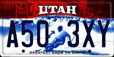 UT license plate A503XY