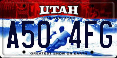 UT license plate A504FG