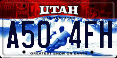 UT license plate A504FH