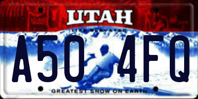UT license plate A504FQ