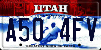 UT license plate A504FV