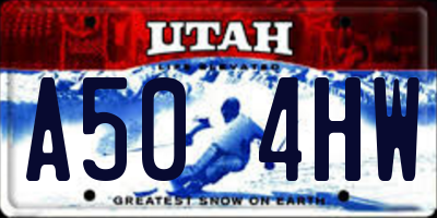 UT license plate A504HW