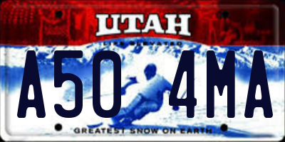 UT license plate A504MA