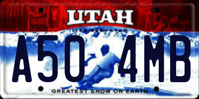 UT license plate A504MB