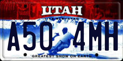 UT license plate A504MH