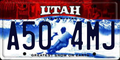 UT license plate A504MJ