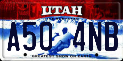 UT license plate A504NB