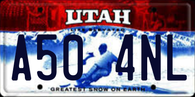UT license plate A504NL
