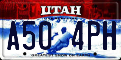 UT license plate A504PH