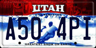 UT license plate A504PI