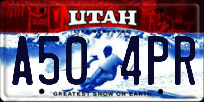 UT license plate A504PR