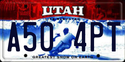UT license plate A504PT