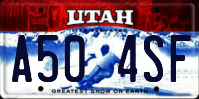 UT license plate A504SF