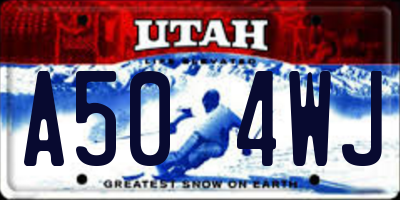 UT license plate A504WJ