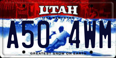 UT license plate A504WM