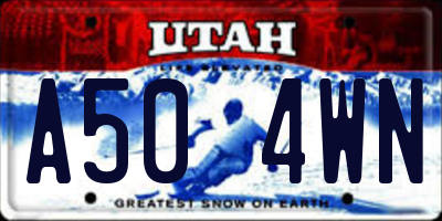 UT license plate A504WN