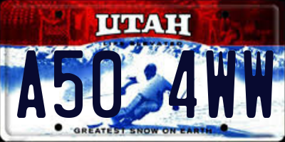 UT license plate A504WW