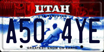 UT license plate A504YE
