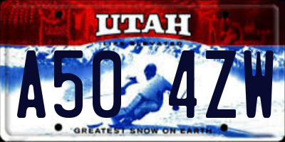 UT license plate A504ZW