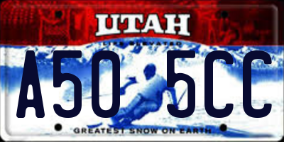 UT license plate A505CC