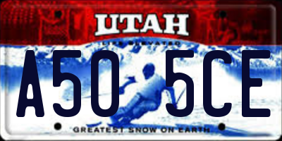 UT license plate A505CE