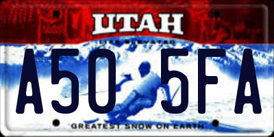 UT license plate A505FA