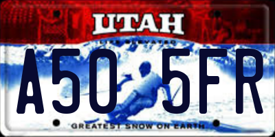 UT license plate A505FR