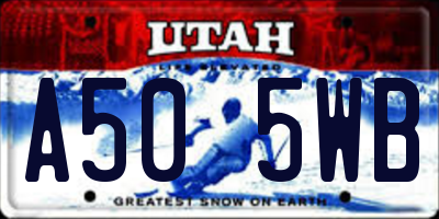 UT license plate A505WB