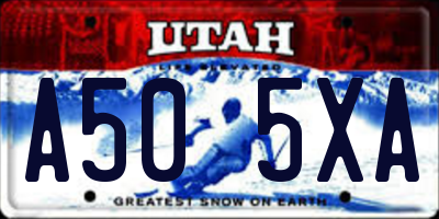 UT license plate A505XA