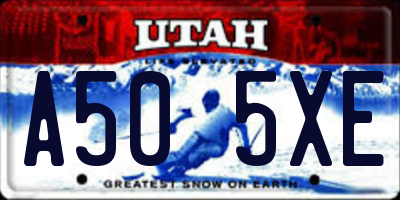 UT license plate A505XE