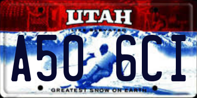 UT license plate A506CI