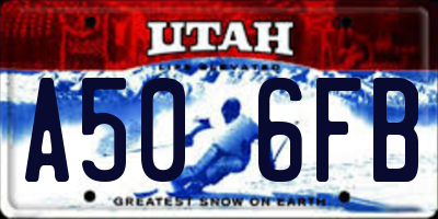 UT license plate A506FB