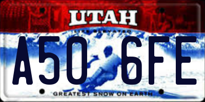 UT license plate A506FE