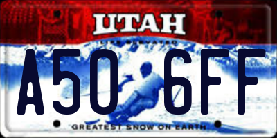 UT license plate A506FF
