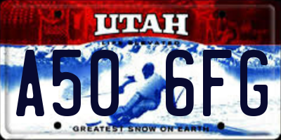 UT license plate A506FG
