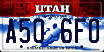 UT license plate A506FO