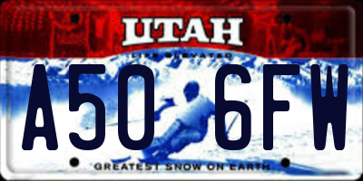 UT license plate A506FW