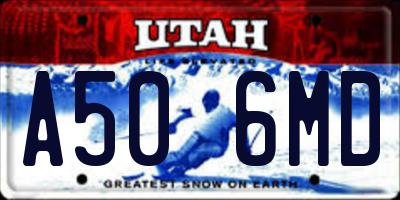 UT license plate A506MD