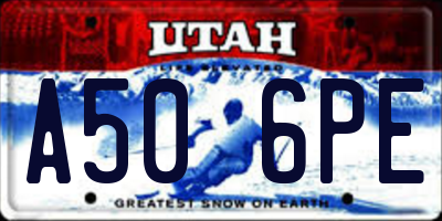 UT license plate A506PE