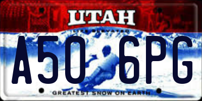 UT license plate A506PG