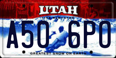 UT license plate A506PO