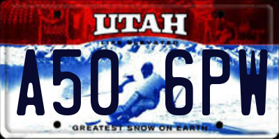 UT license plate A506PW