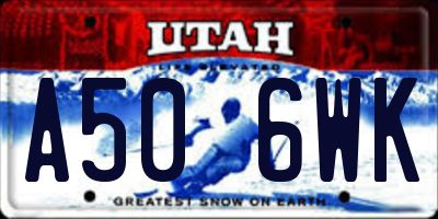 UT license plate A506WK