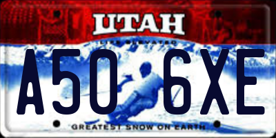 UT license plate A506XE