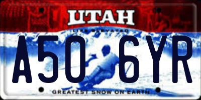 UT license plate A506YR