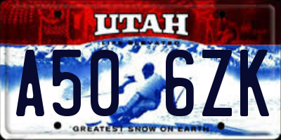UT license plate A506ZK