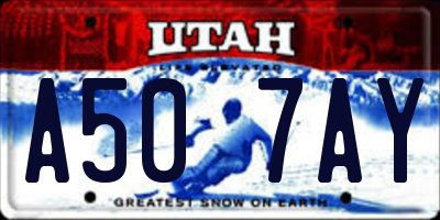 UT license plate A507AY