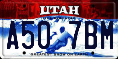 UT license plate A507BM