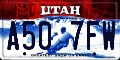 UT license plate A507FW